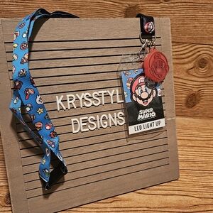 Super Mario Lanyard Id Holder Light Up